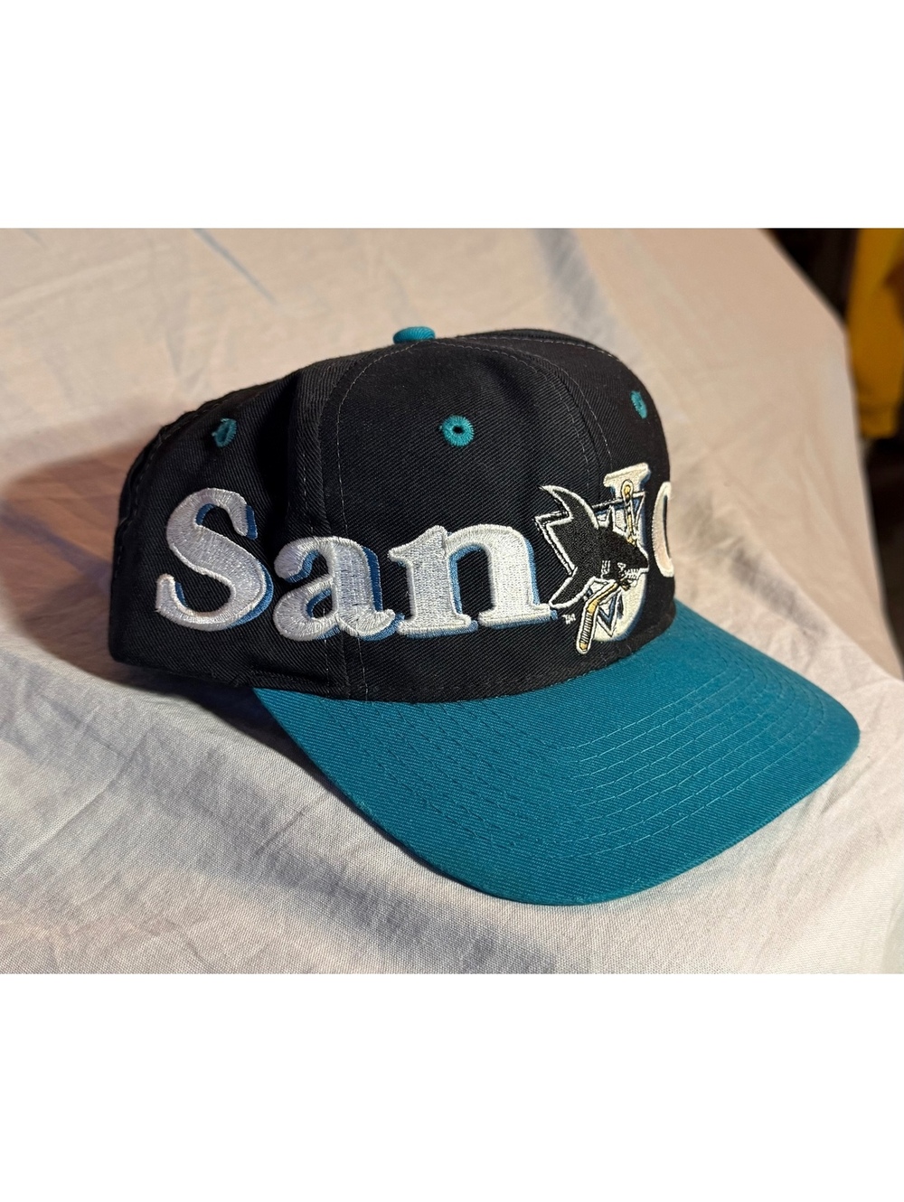 San Jose Sharks NHL Snapback Hat Black and Teal Adjustable Cap